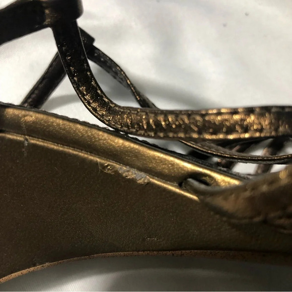 Franco Sarto Bronze Strappy Sandals with 2" Heel - Picture 12 of 13